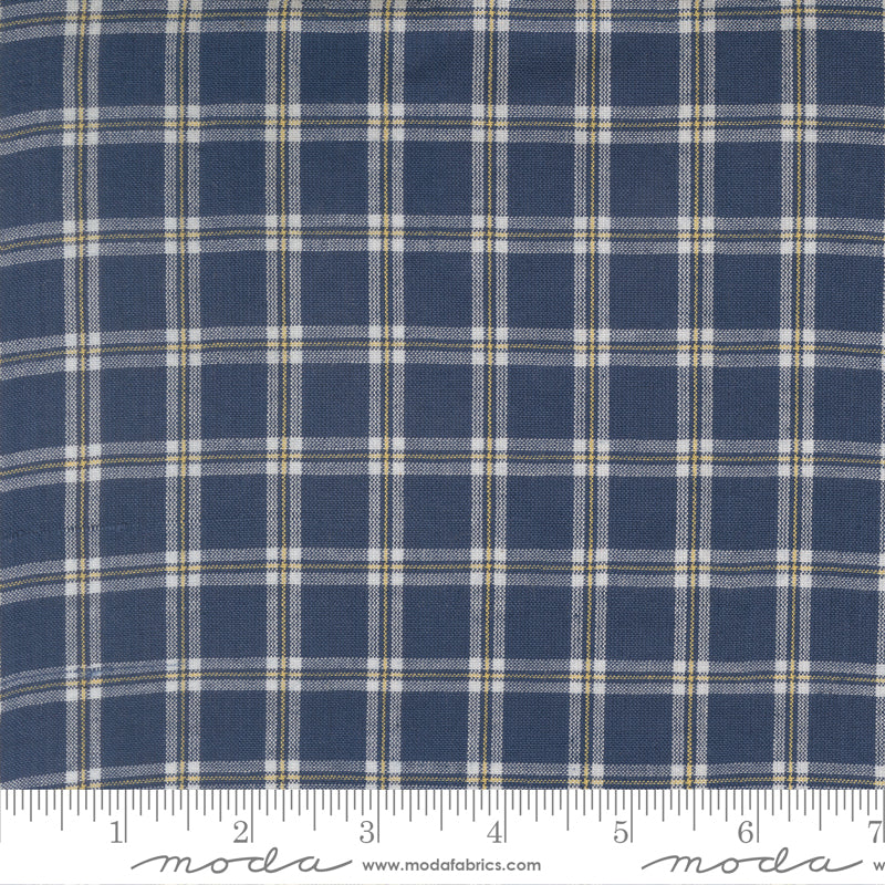 Summer Solstice Wovens Checks Plaids Stripes DARK BLUE YELLOW WHITE scale
