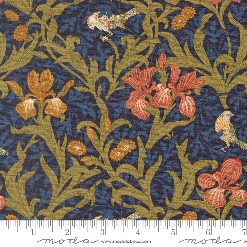 Morris Muse Twilight Iris Florals Birds scale