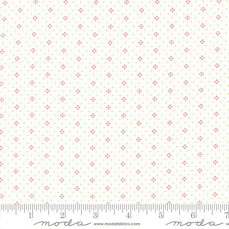 Eyelet Basic Dot Foulard Shirting Ivory Holly scale