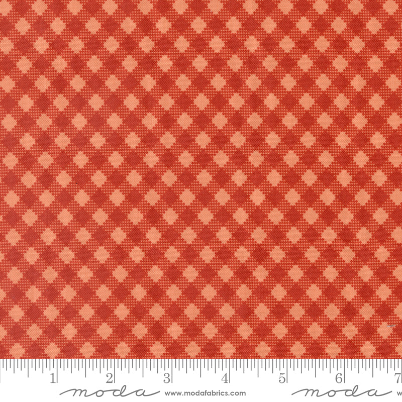 Farmstead Gingham Checks and Plaids Copper by Stacy Iest Hsu for Moda Fabric 20907-22 scale