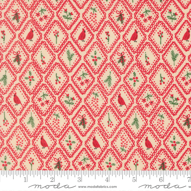 Holiday Cheer Christmas Charm Blenders Cardinal Poinsettia by Stacy Lest Hsu for Moda Fabrics 20974-17 scale