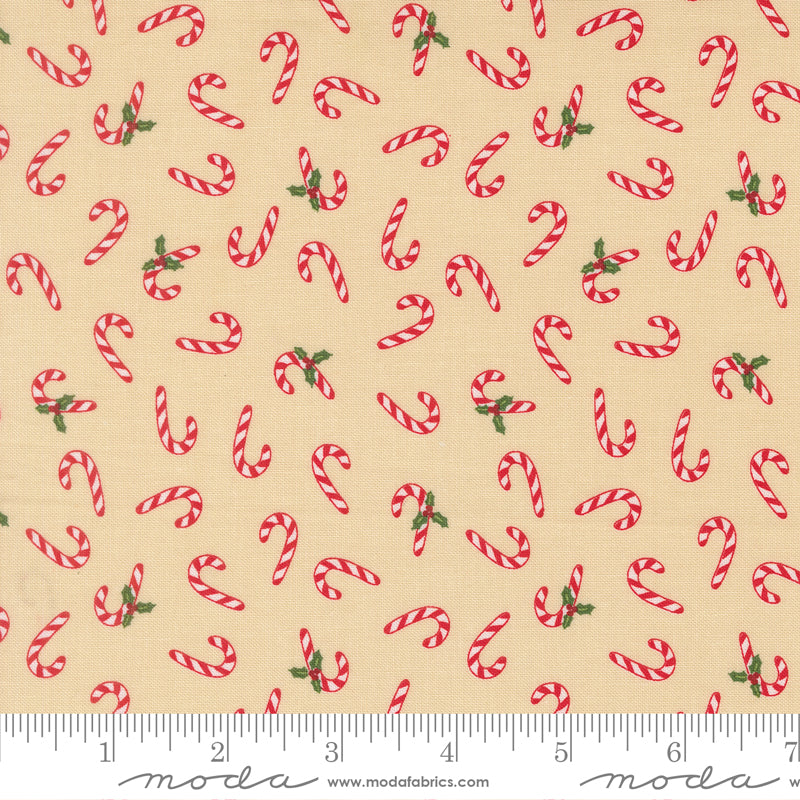 Holiday Cheer Candy Cane Novelty Natural by Stacy Lest Hsu for Moda Fabrics 20975-11 scale