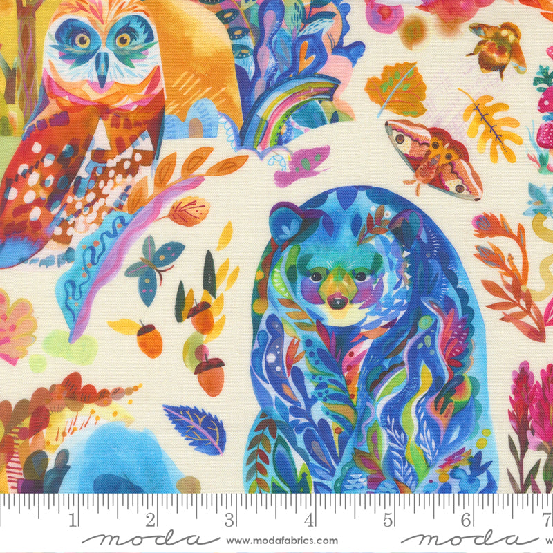 Northern Brights Northern Brights Novelty Watercolor Animals Cloud by Amarilys Henderson for Moda Fabrics 21850-12 scale