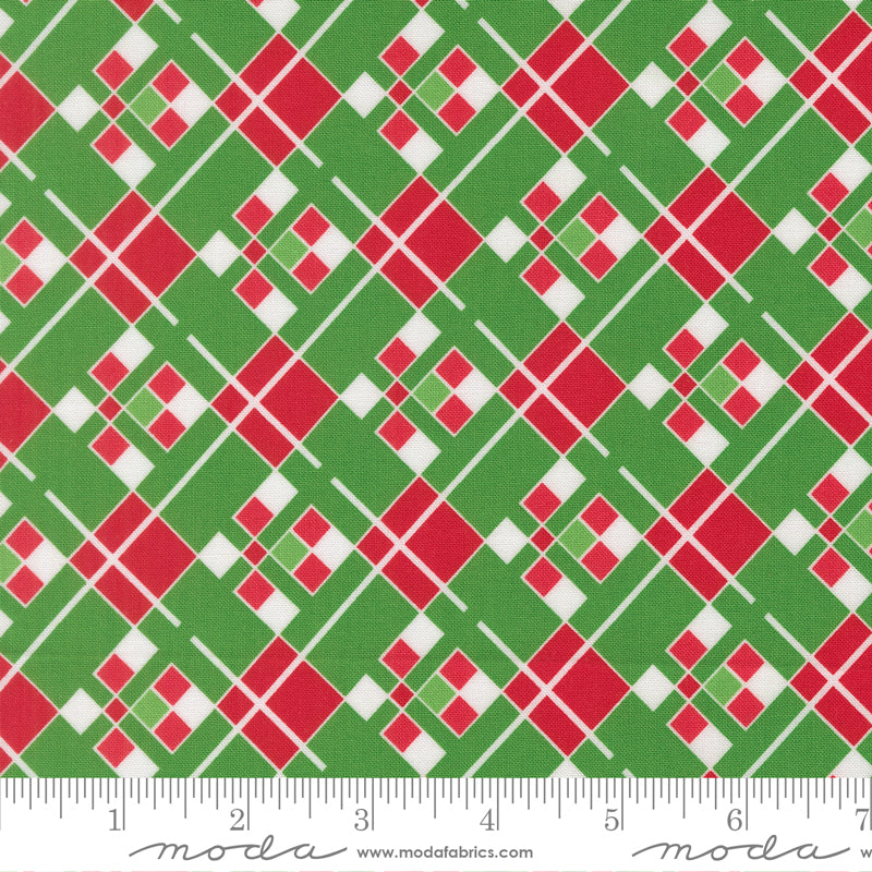 Snow Time Vintage Plaid Checks and Plaids Evergreen by Me and My Sister Designs for Moda Fabrics 22505-13 scale