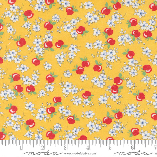 30s Playtime Apple Blossum Sunshine by Linzee McCray for Moda Fabrics 23371-15 scale