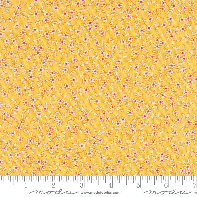 30s Playtime Blooming Vines Ditsy Sunshine by Linzee McCray for Moda Fabrics 23378-15 scale