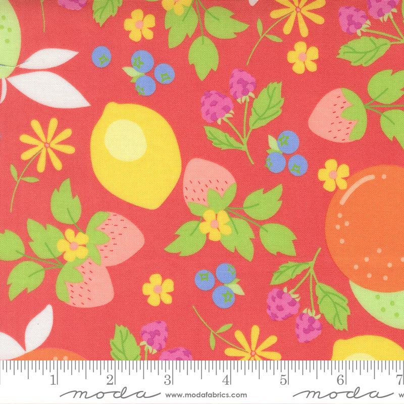 Fruit Salad Mixed Fruits Novelty FLAMINGO by Corey Yoder for Moda 29240-12 scale