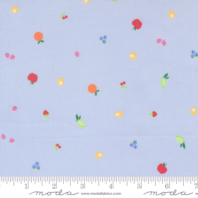 Fruit Salad Fruit Snack Blenders Small Fruit Dot LIGHT BLUE by Corey Yoder for Moda 29244-22 scale