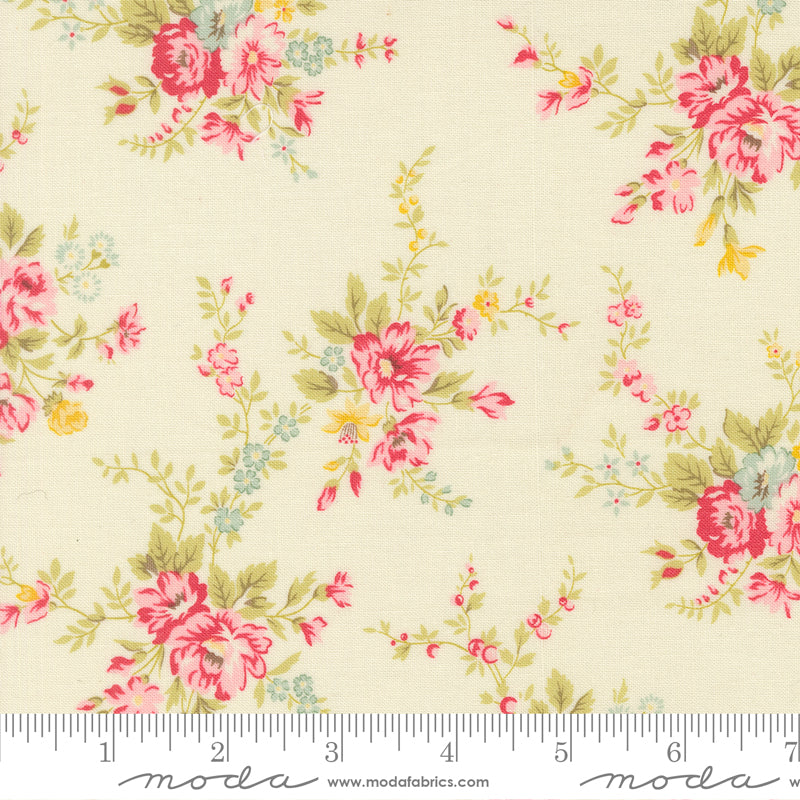 Lyda Rose PORCELAIN Main Floral Florals yardage