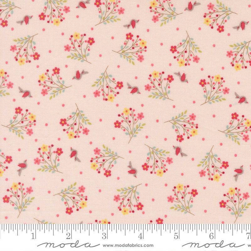 Lyda Rose PINK Tossed Floral Bouquet yardage