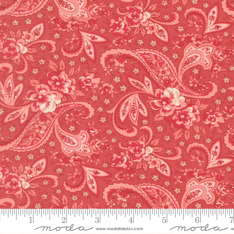 Petals And Polka Dots Pretty Paisley Tea Rose by Bunny Hill Designs for Moda Fabrics 3081-17 scale