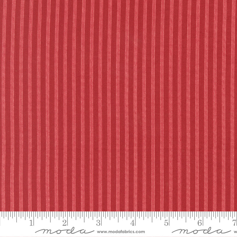 Petals And Polka Dots Stripe Stripes Rose by Bunny Hill Designs for Moda Fabrics 3087-19 scale