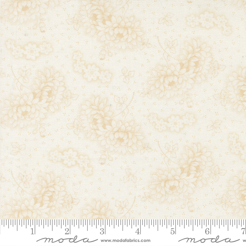 Rosie Vintage Linen Florals Whipped Cream scale
