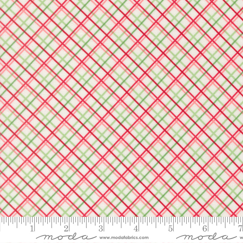Merrily On High Pretty Plaid Paper Checks and Plaids Snow by Sweetfire Road for Moda Fabrics 43215-11 scale