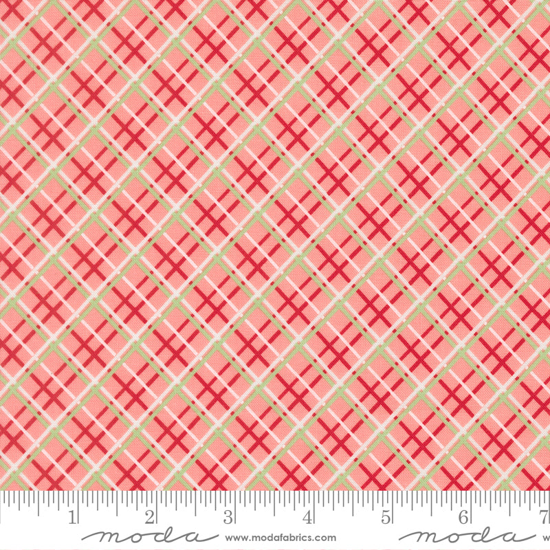 Merrily On High Pretty Plaid Paper Checks and Plaids Blush by Sweetfire Road for Moda Fabrics 43215-12 scale