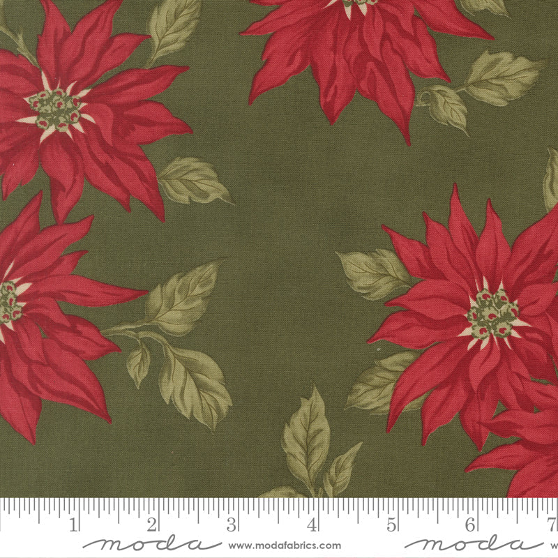 Candlelight Christmas Poinsettia Florals Holly by 3 Sisters for Moda Fabrics