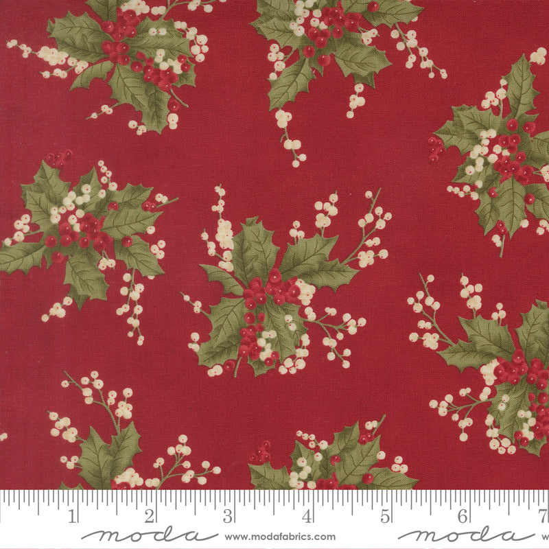 Candlelight Christmas Holly Berrie Christmas Crimson by 3 Sisters for Moda Fabrics