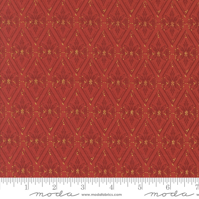 Old World Yuletide Twinkle Traditions Diamond Blenders Poinsettia by Fancy That Design House for Moda Fabrics