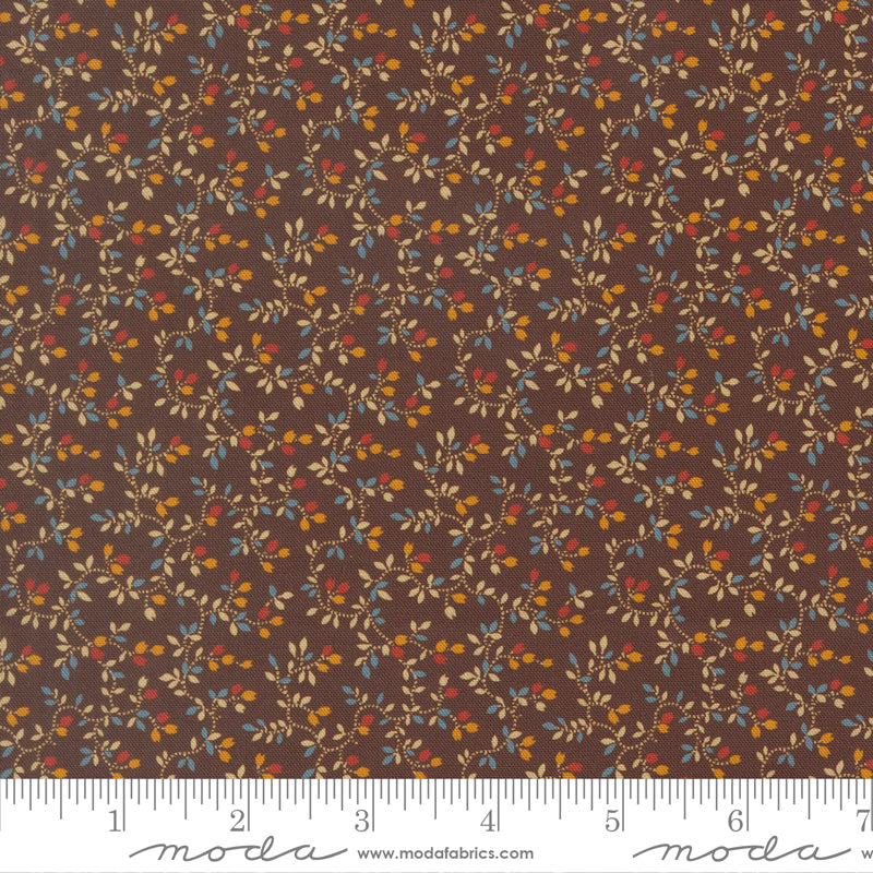 Pamelias Path Entwined Florals Vines Dark Chocolate scale