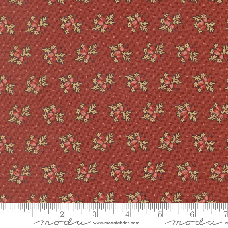 Pamelias Path Posey Florals Dots Madder Red scale