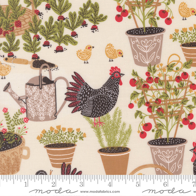 The Henhouse CLOUD Chicken Garden yardage