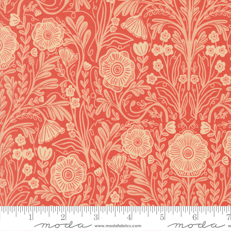 The Henhouse TOMATO Poppy Florals yardage
