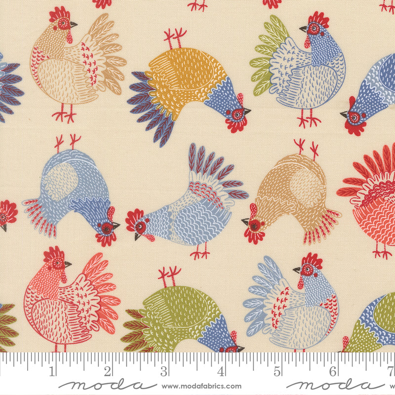 The Henhouse CLOUD Tossed Chickens yardage