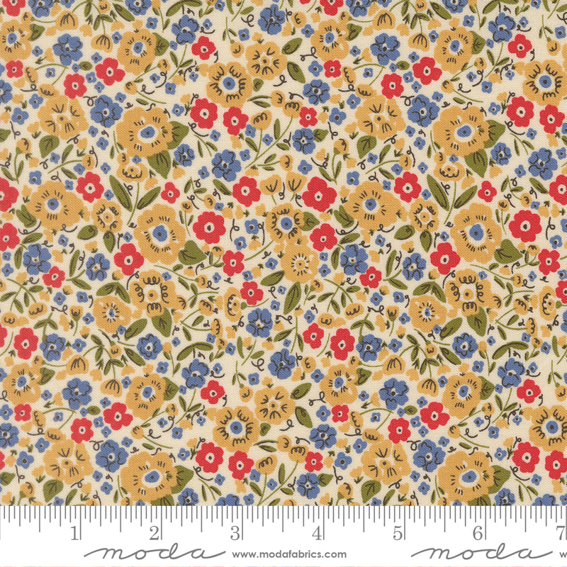 The Henhouse TOMATO Calico Sm Floral yardage