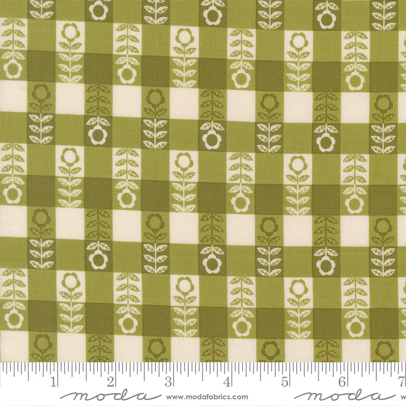 The Henhouse GRASS Flower Plaid Checks Gingham yardage