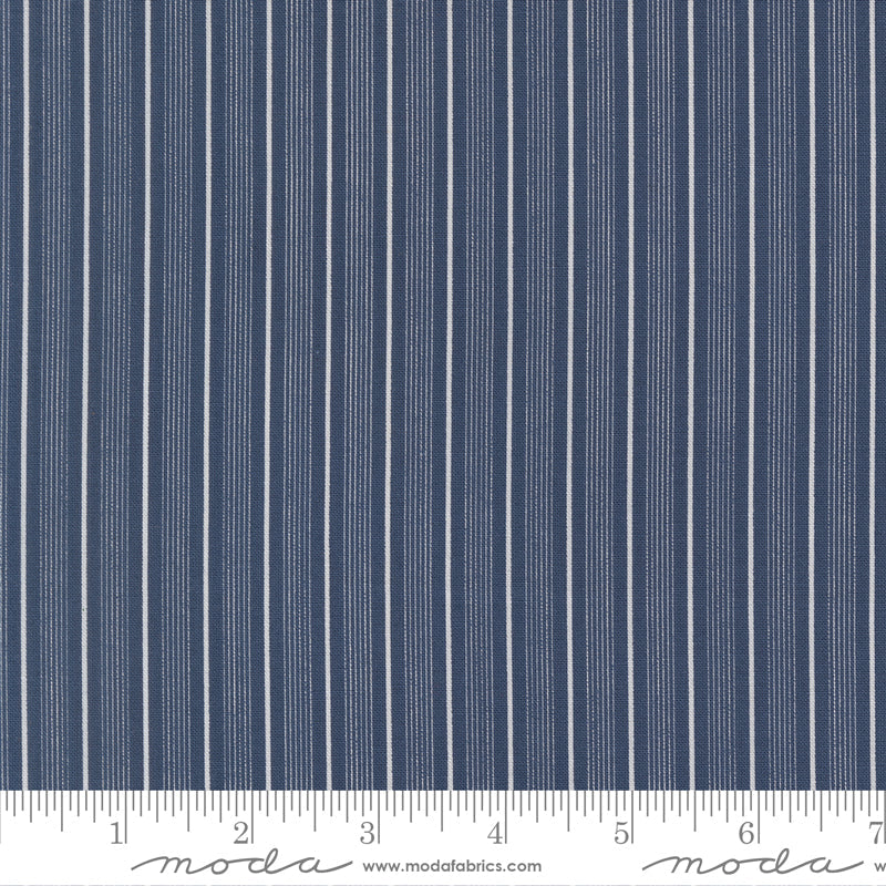 American Gatherings III Pathway Stripes Blue by Primitive Gatherings for Moda Fabrics 49321-14 scale