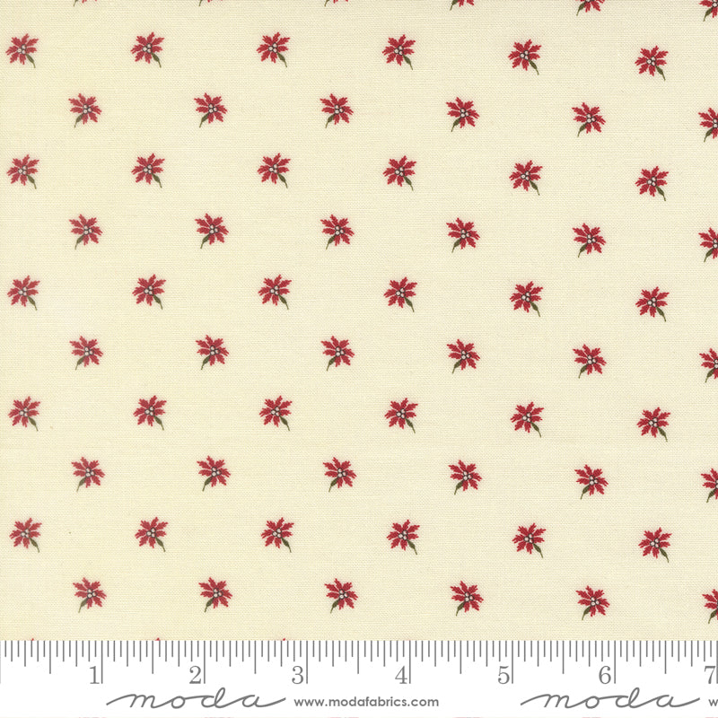 Joyful Gatherings ll Poinsettia Small Floral Cloud by Primitive Gatherings for Moda Fabrics 49332-11 scale