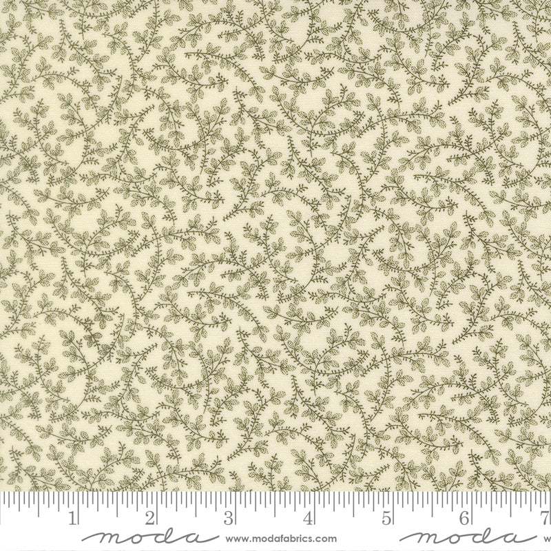 Joyful Gatherings ll Mistletoe Vine Blenders Cloud Evergreen by Primitive Gatherings for Moda Fabrics 49335-24 scale