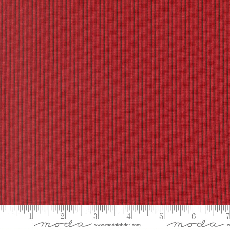Joyful Gatherings ll Peppermint Stripe Stripes Crimson by Primitive Gatherings for Moda Fabrics 49338-12 scale