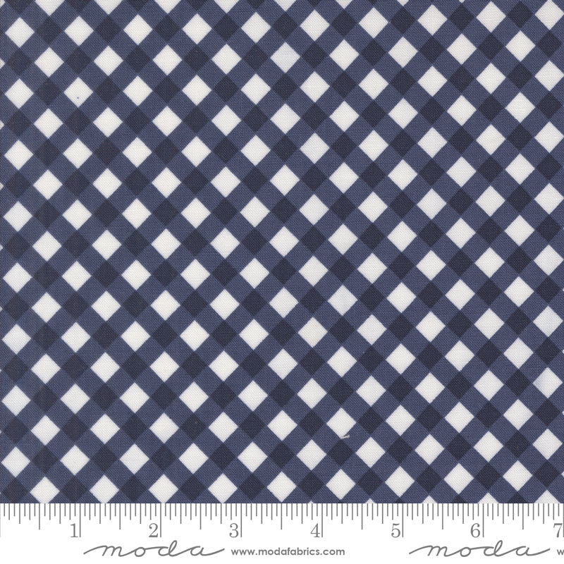 Summertime Gingham Check Navy by Camille Roskelley for Moda Fabrics 55325-20 scale