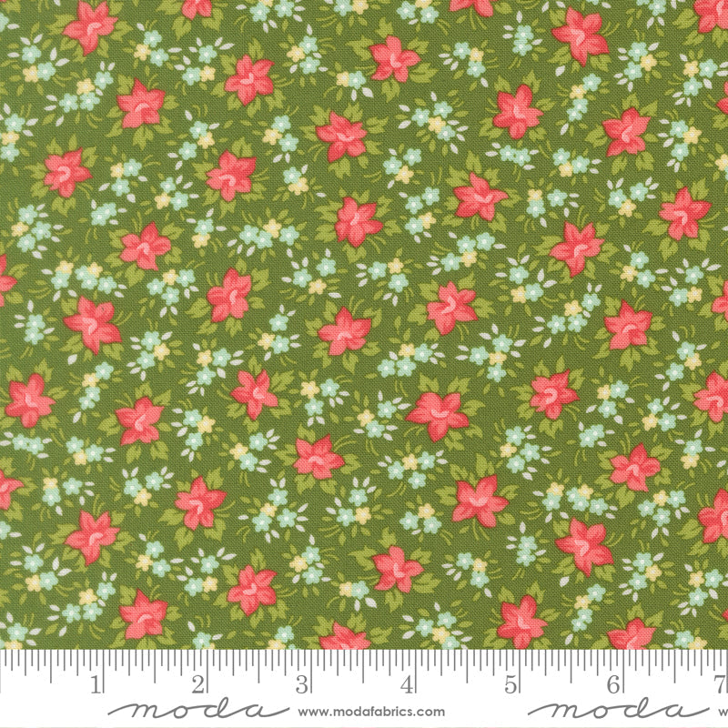 Bloomsberry Marylebone Small Floral Green by Camille Roskelley for Moda Fabrics