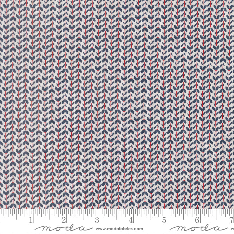Independence Day Flower Garden Stripes VANILLA by Sweetwater for Moda 55727-11 scale