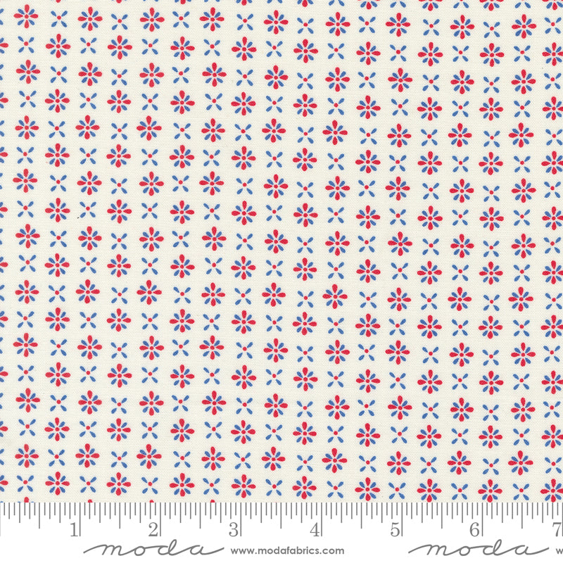 Red White And Bloom Firework Tone on Tone Daisy White by Deb Strain for Moda Fabrics