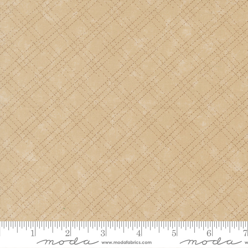 Quail Run Tonal Tan Stitched Plaid Checks scale
