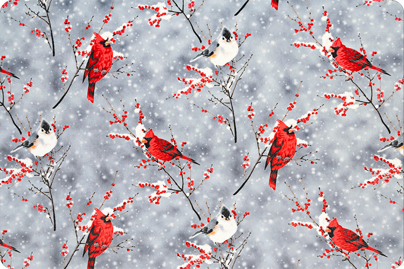 Hoffman Cardinal Sparrow Digital Cuddle Fabric