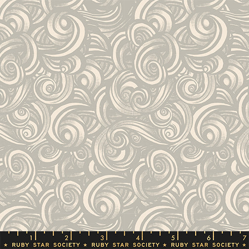 Fireglow Smoke Blenders Swirls Oyster by Sarah Watts for Moda Fabrics RS2135-11 scale