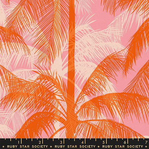 Poolside Too Sorbet Poolside Palms Canvas Trees Nature Tropical Retro scale