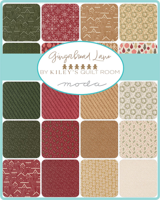 Gingerbread Lane fabric collection by Kiley's Quilt Room for Moda Fabrics — festive holiday prints in 100% cotton