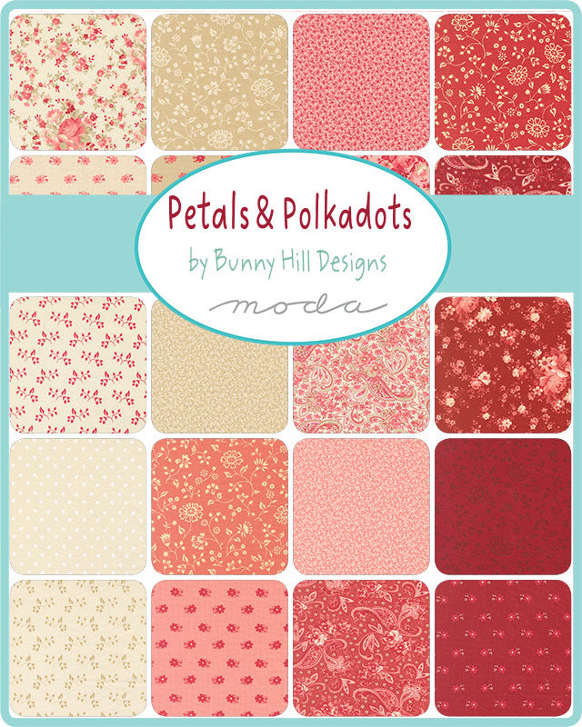 "Petals and Polka Dots fabric collection by Bunny Hill Designs for Moda Fabrics"