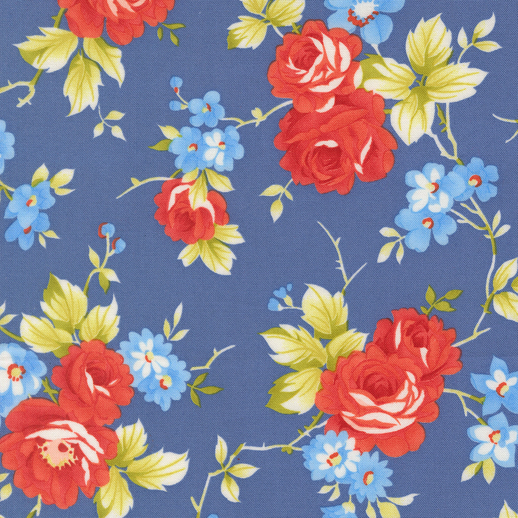 Rosie Country Rose Florals Denim Jeans 108" by Fig Tree Co for Moda