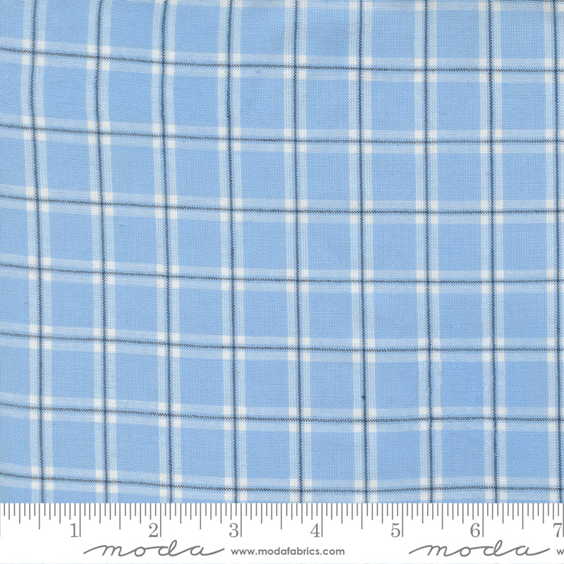 Summer Solstice Wovens Checks Plaids Stripes LIGHT BLUE BLACK scale