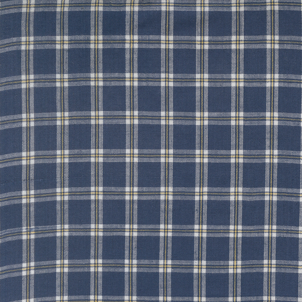 Summer Solstice Wovens Checks Plaids Stripes DARK BLUE YELLOW WHITE