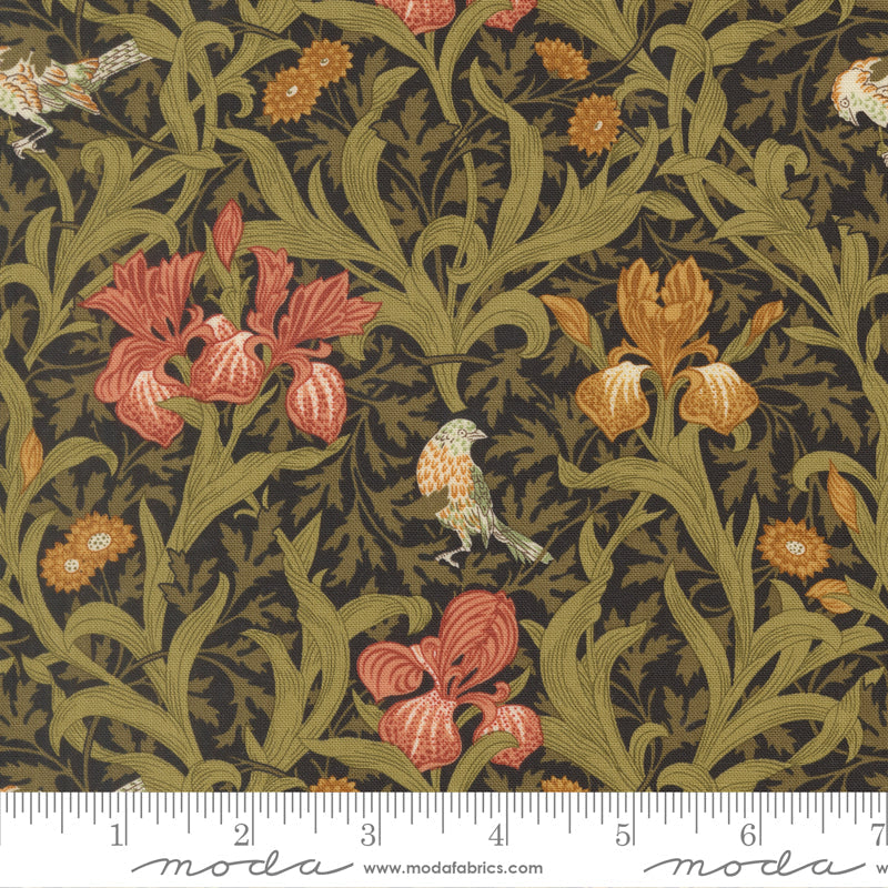 Morris Muse Ebony Iris Florals Birds scale