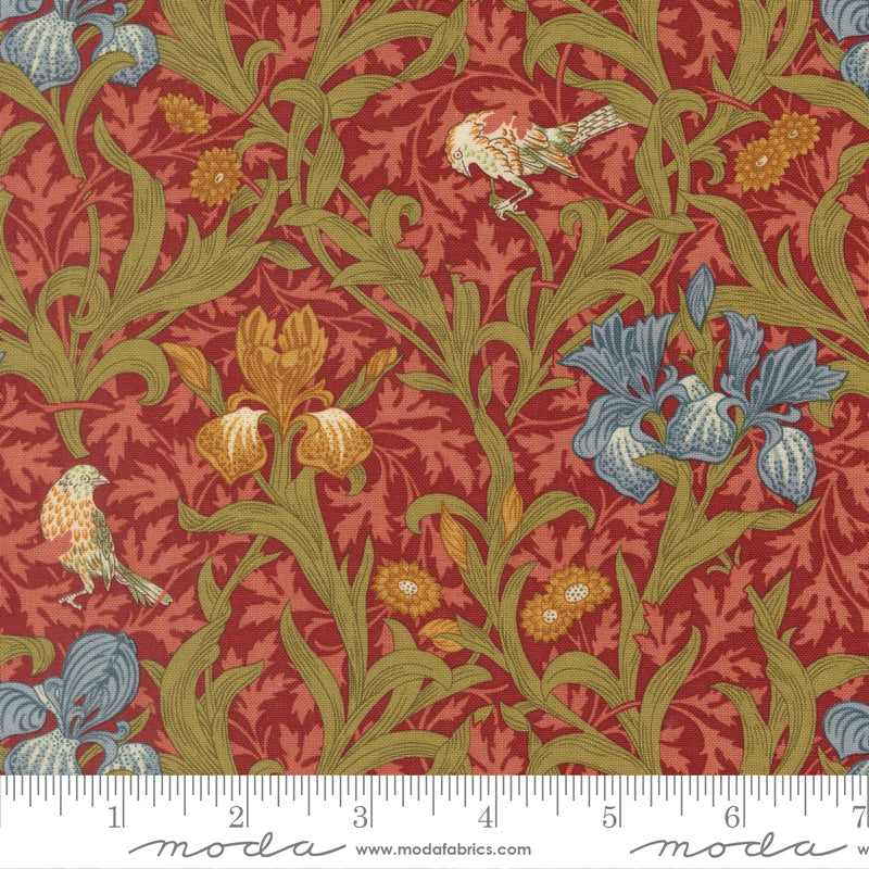 Morris Muse Russet Iris Florals Birds scale