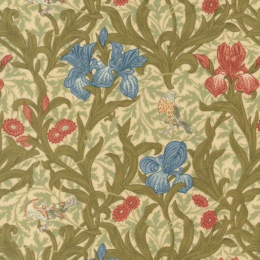 Morris Muse Parchment Iris Florals Birds
