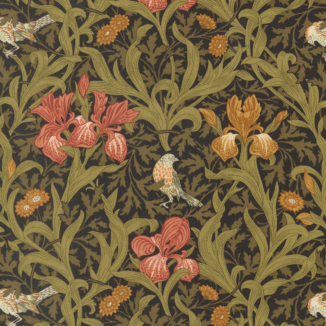 Morris Muse Ebony Iris Florals Birds